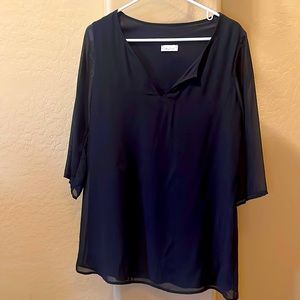 Black polyester babydoll dress